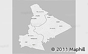 Gray 3D Map of Dimbokro, single color outside