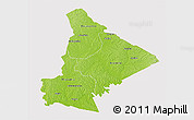 Physical 3D Map of Dimbokro, cropped outside
