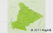 Physical 3D Map of Dimbokro, lighten