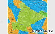 Physical 3D Map of Dimbokro, political outside
