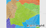 Physical 3D Map of Dimbokro, political shades outside