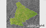 Satellite 3D Map of Dimbokro, desaturated