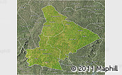 Satellite 3D Map of Dimbokro, semi-desaturated