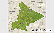 Satellite 3D Map of Dimbokro, shaded relief outside