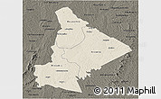 Shaded Relief 3D Map of Dimbokro, darken