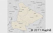 Shaded Relief 3D Map of Dimbokro, desaturated