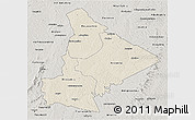 Shaded Relief 3D Map of Dimbokro, semi-desaturated