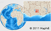 Shaded Relief Location Map of Dimbokro