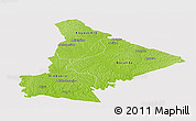 Physical Panoramic Map of Dimbokro, cropped outside