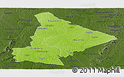 Physical Panoramic Map of Dimbokro, darken