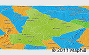 Physical Panoramic Map of Dimbokro, political outside