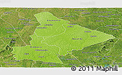 Physical Panoramic Map of Dimbokro, satellite outside