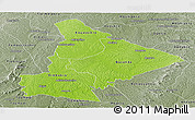 Physical Panoramic Map of Dimbokro, semi-desaturated