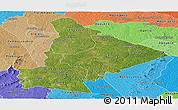 Satellite Panoramic Map of Dimbokro, political shades outside