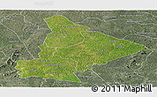 Satellite Panoramic Map of Dimbokro, semi-desaturated