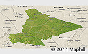 Satellite Panoramic Map of Dimbokro, shaded relief outside