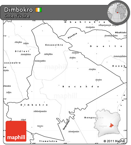 Blank Simple Map of Dimbokro