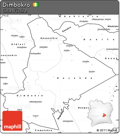 Blank Simple Map of Dimbokro