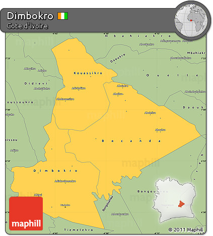 Savanna Style Simple Map of Dimbokro