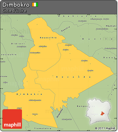 Savanna Style Simple Map of Dimbokro