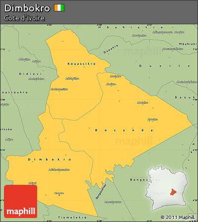 Savanna Style Simple Map of Dimbokro