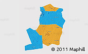 Political 3D Map of Divo, cropped outside