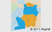Political 3D Map of Divo, lighten