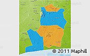 Political 3D Map of Divo, physical outside