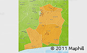 Political Shades 3D Map of Divo, physical outside