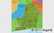 Satellite 3D Map of Divo, political shades outside