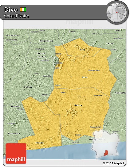 Savanna Style 3D Map of Divo