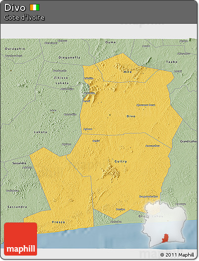 Savanna Style 3D Map of Divo