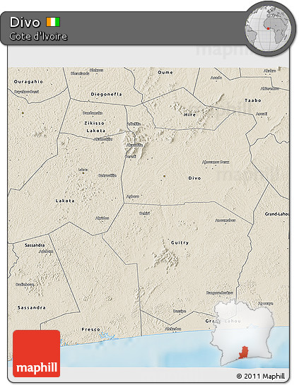 Shaded Relief 3D Map of Divo