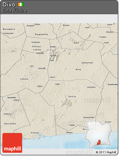 Shaded Relief 3D Map of Divo