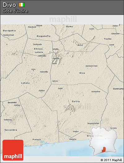 Shaded Relief 3D Map of Divo