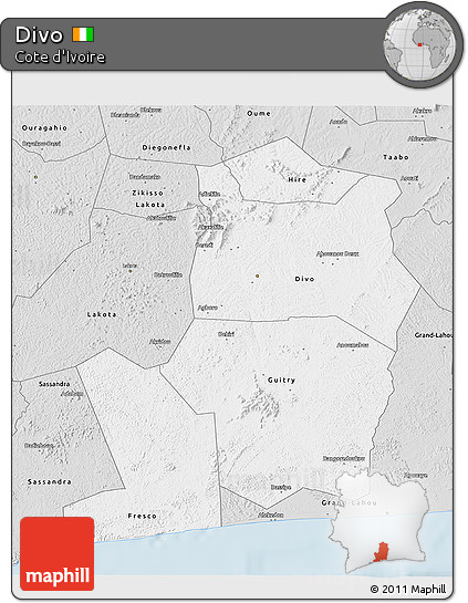 Silver Style 3D Map of Divo