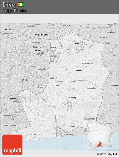 Silver Style 3D Map of Divo