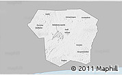 Gray 3D Map of Guitry, single color outside