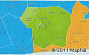 Physical 3D Map of Guitry, political outside