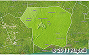 Physical 3D Map of Guitry, satellite outside