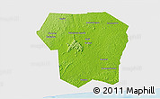 Physical 3D Map of Guitry, single color outside