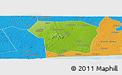 Physical Panoramic Map of Guitry, political outside