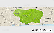 Physical Panoramic Map of Guitry, shaded relief outside