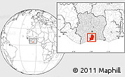 Blank Location Map of Divo, highlighted country, within the entire country