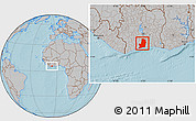 Gray Location Map of Divo, hill shading