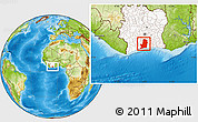 Physical Location Map of Divo, highlighted country