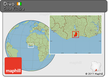 Savanna Style Location Map of Divo