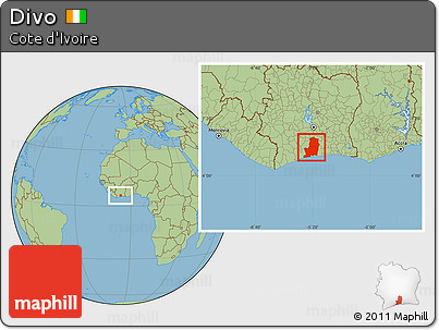 Savanna Style Location Map of Divo