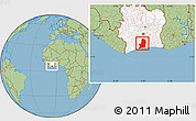 Savanna Style Location Map of Divo, highlighted country