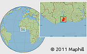 Savanna Style Location Map of Divo